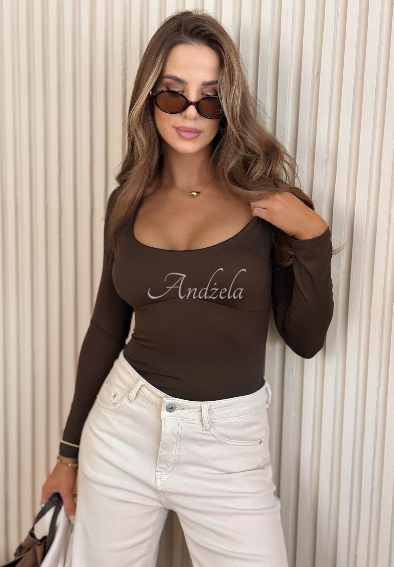 Body mit Ausschnitt Come Over Schokoladenbraun