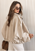 Zamszowa Jacke bomberka oversize Early Season Beige