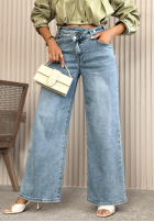 Spodnie jeansowe wide leg Mayla niebieskie