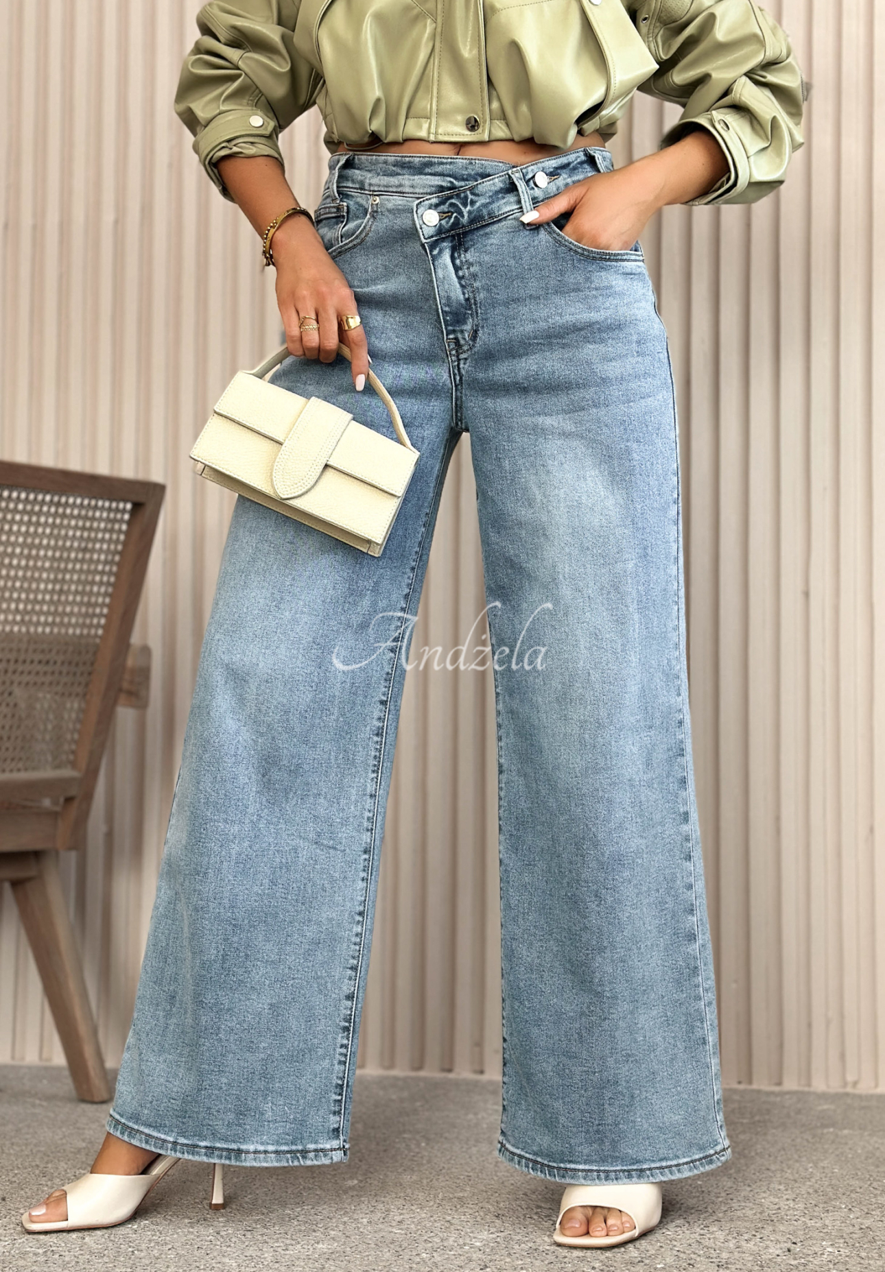 Jeans wide leg Mayla Blau