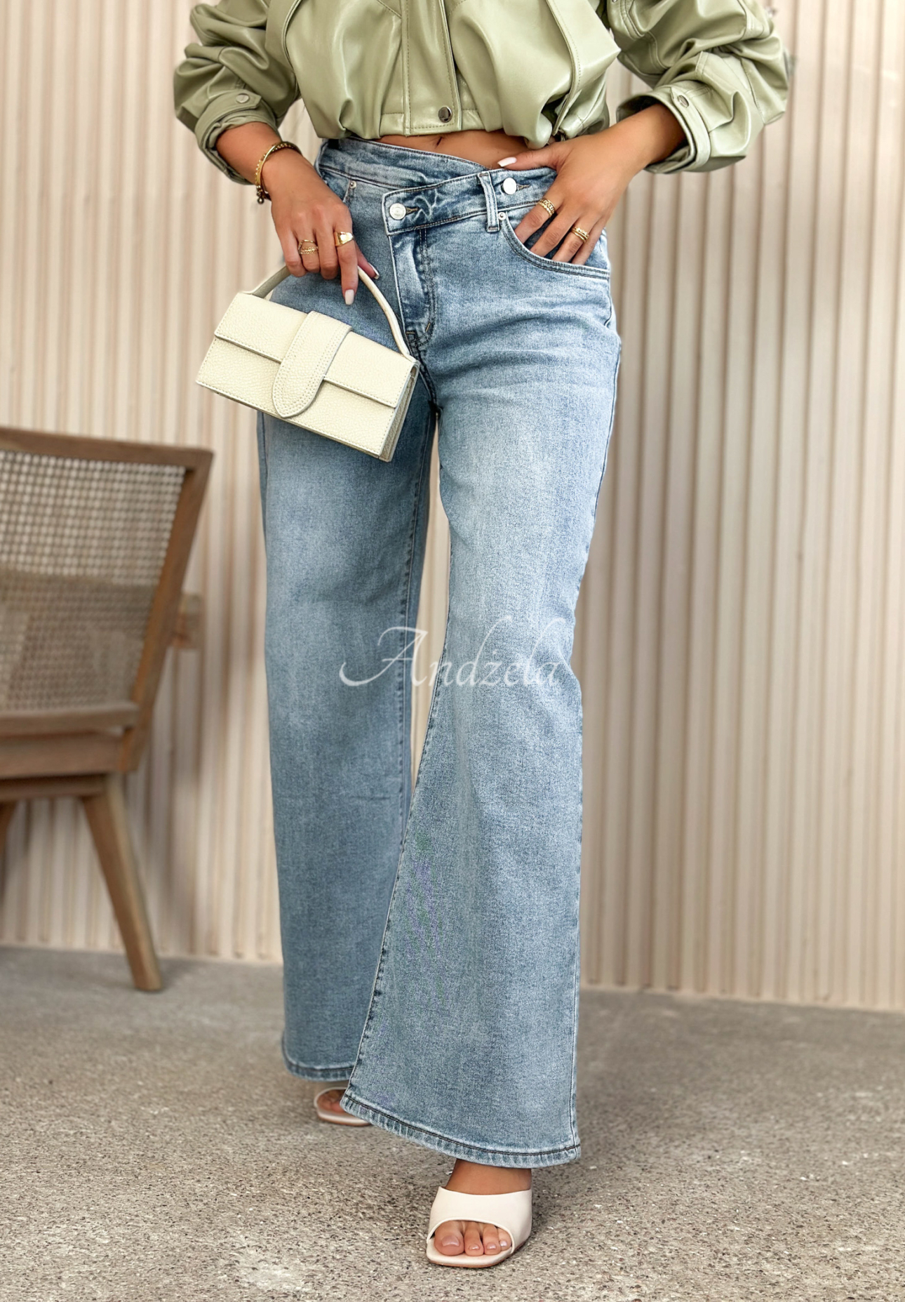 Mayla Blue Wide-Leg Jeans