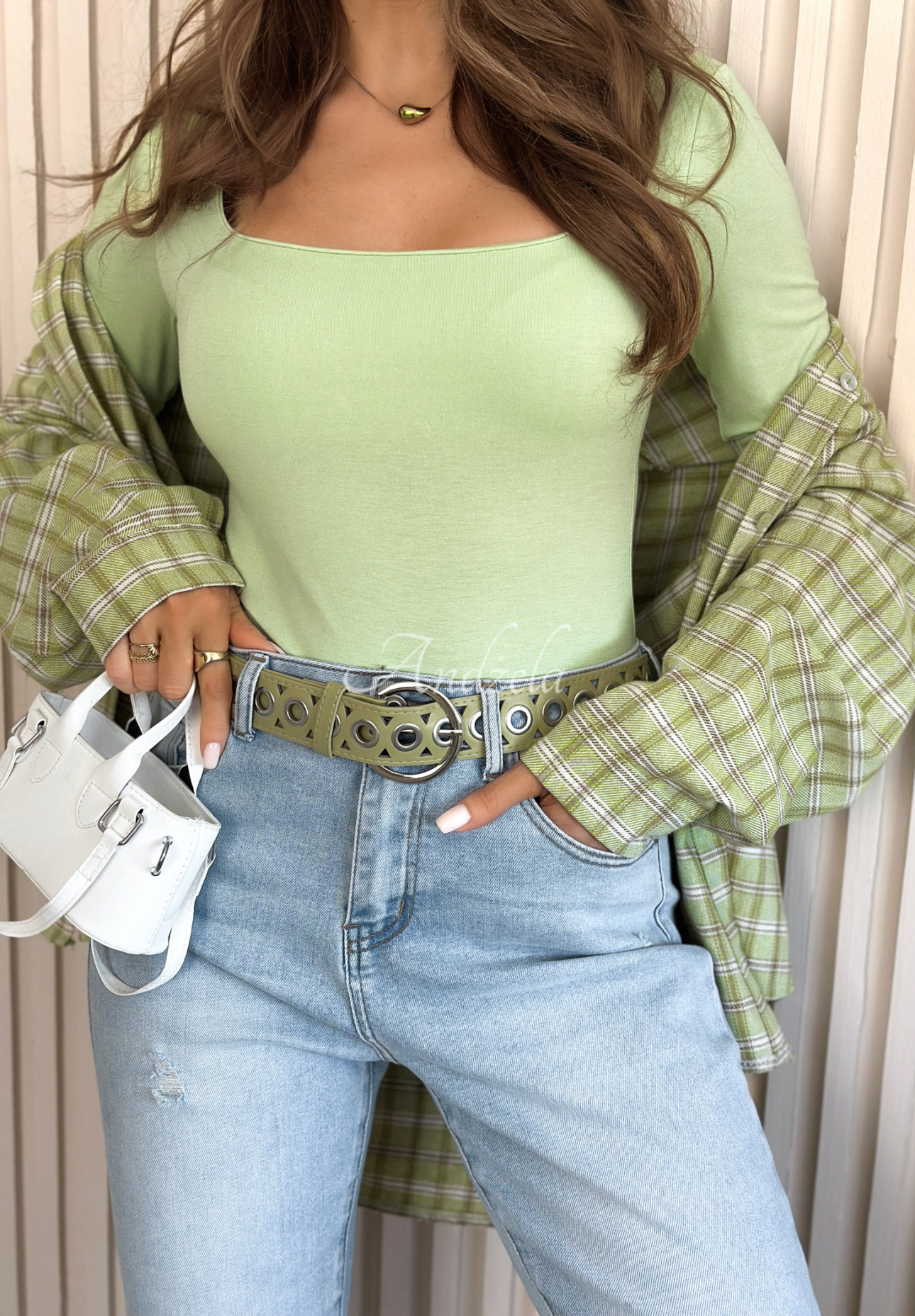 Jeans mom fit Andrina Hellblau