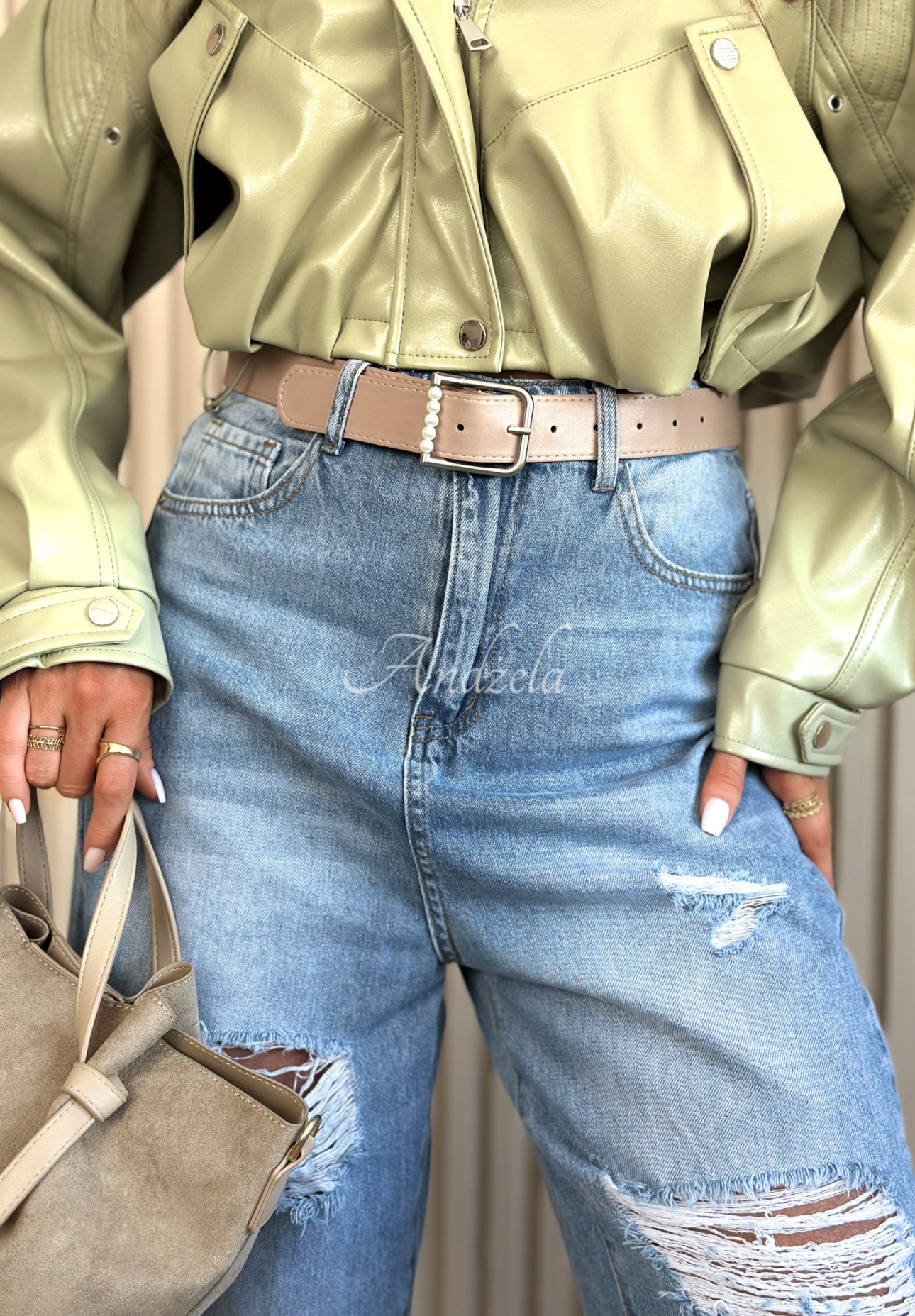 Miller Blue Distressed Balloon Jeans