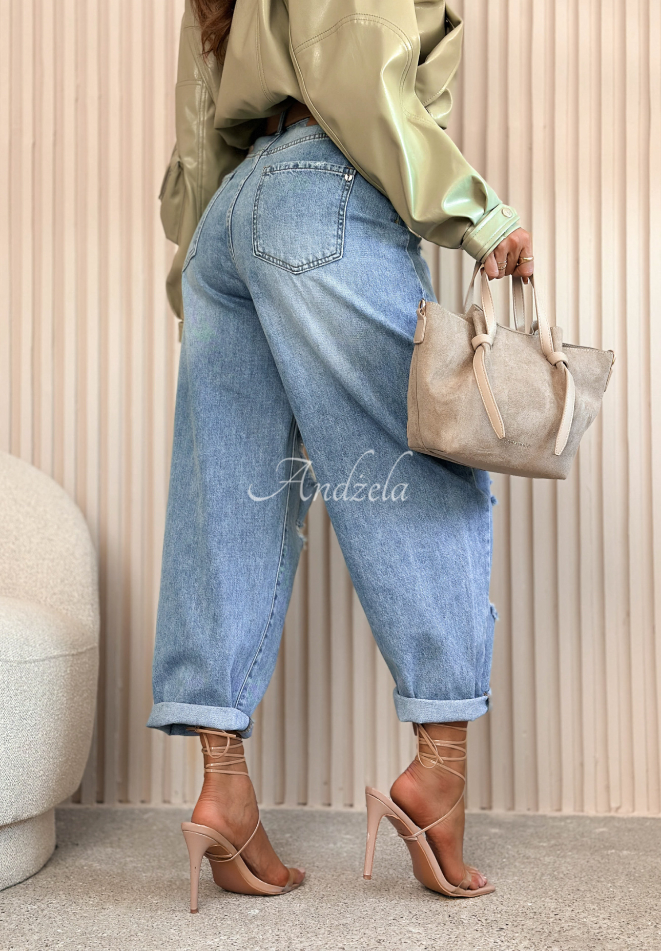 Balloon-Jeanshose im Used-Look Miller Blau