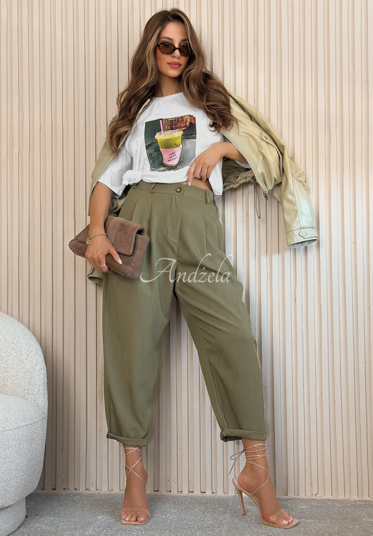 Stoffhose mit Viskose Maren Grün