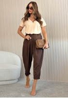 T-Shirt z dekoltem Mariella Pistaziengrün