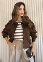 Skórzana Jacke bomberka Just A Mistake Schokoladenbraun