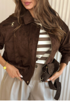 Skórzana Jacke bomberka Just A Mistake Schokoladenbraun