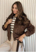 Skórzana Jacke bomberka Just A Mistake Schokoladenbraun