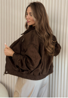 Skórzana Jacke bomberka Just A Mistake Schokoladenbraun