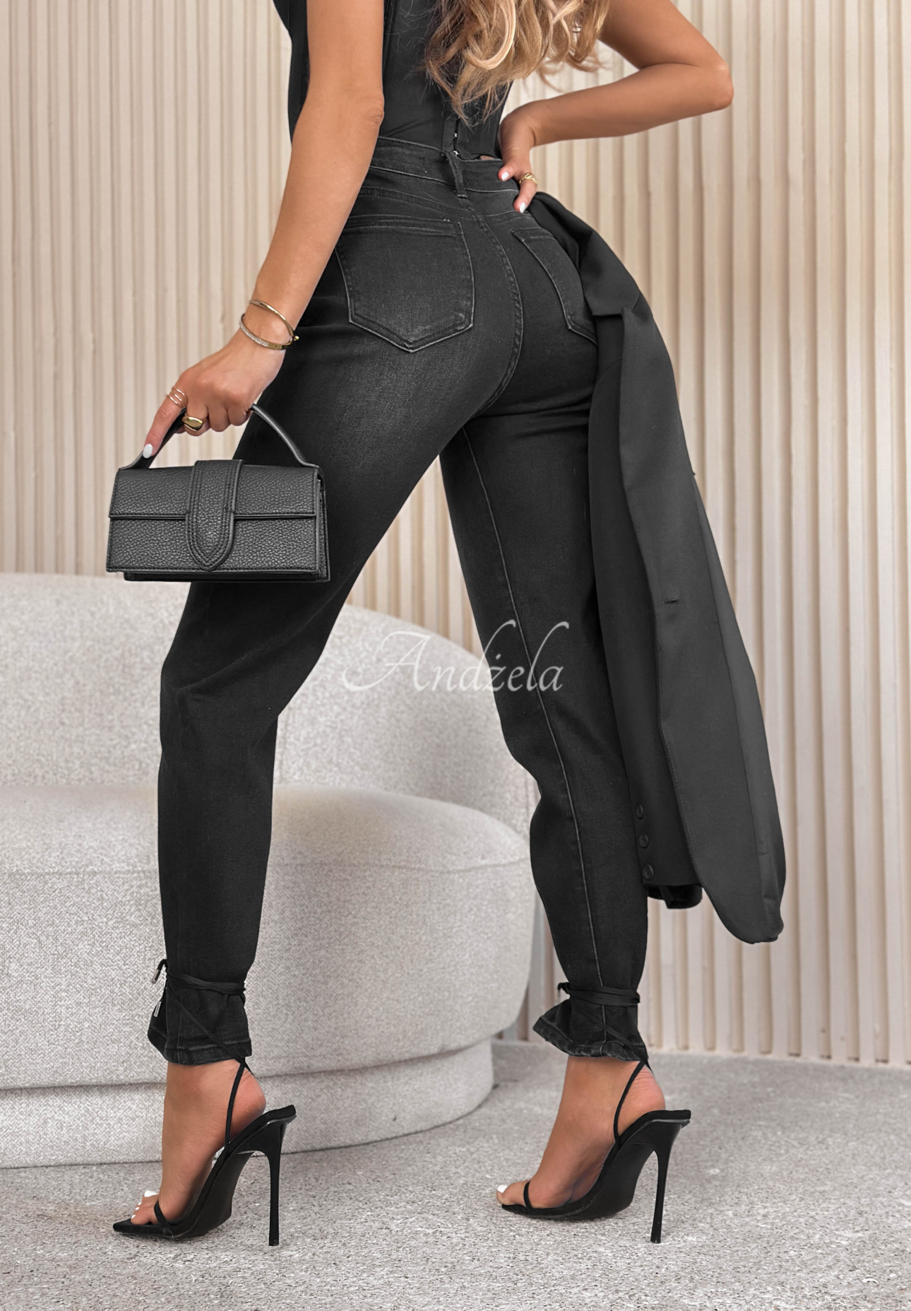 Boldly Be You dark grey denim mom fit pants