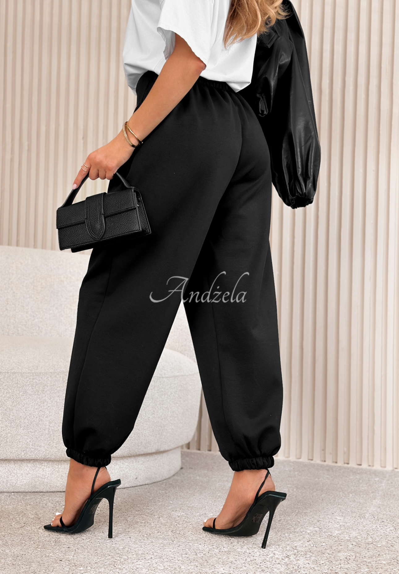 Viscose butter pants with cuffs What You Wanted black