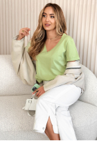 T-Shirt z dekoltem Mariella Pistaziengrün