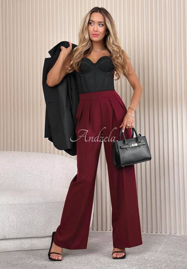 Elegante, weite Hose After You Left Burgund
