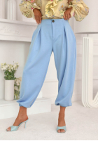 Viskosehose mit Bündchen What You Wanted Himmelblau