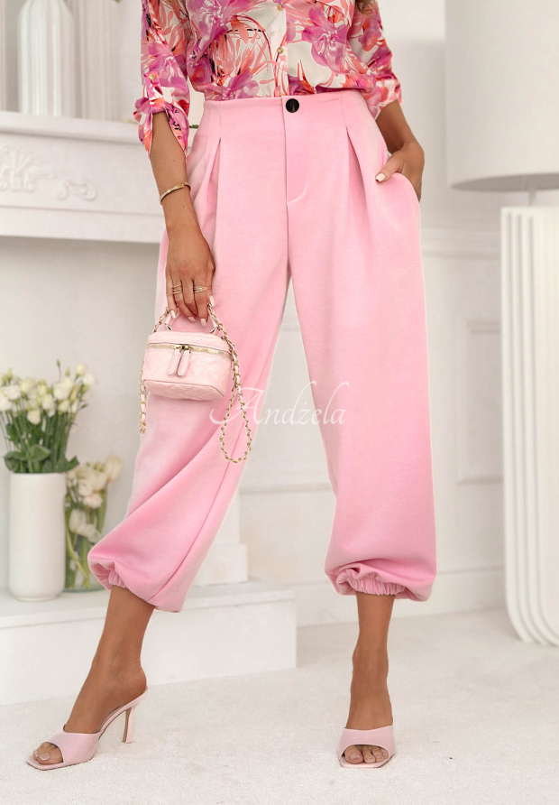 Viskosehose mit B&uuml;ndchen What You Wanted Puderrosa