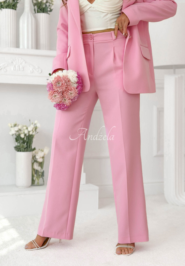 Elegante Hose wide leg aus Viskose Perfect Timing Puderrosa