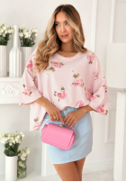Sweatshirt oversize w róże Rosanella pisacjowa