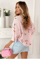 Sweatshirt oversize w róże Rosanella pisacjowa