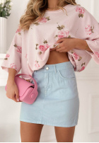 Jeansowa spódniczka mini Virelia różowa