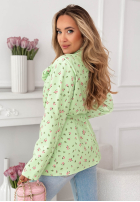 Kwiecista marynarka z paskiem i różą Macarena żółta