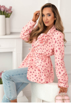 Kwiecista Blazer z paskiem i różą Macarena Gelb