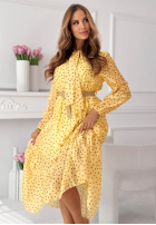 Kleid maxi z tencelu w Punkte Tatiana Gelb