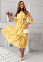 Kleid maxi z tencelu w Punkte Tatiana Gelb