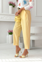 Material Hose z paskiem i gumką Taille Liora Rosa