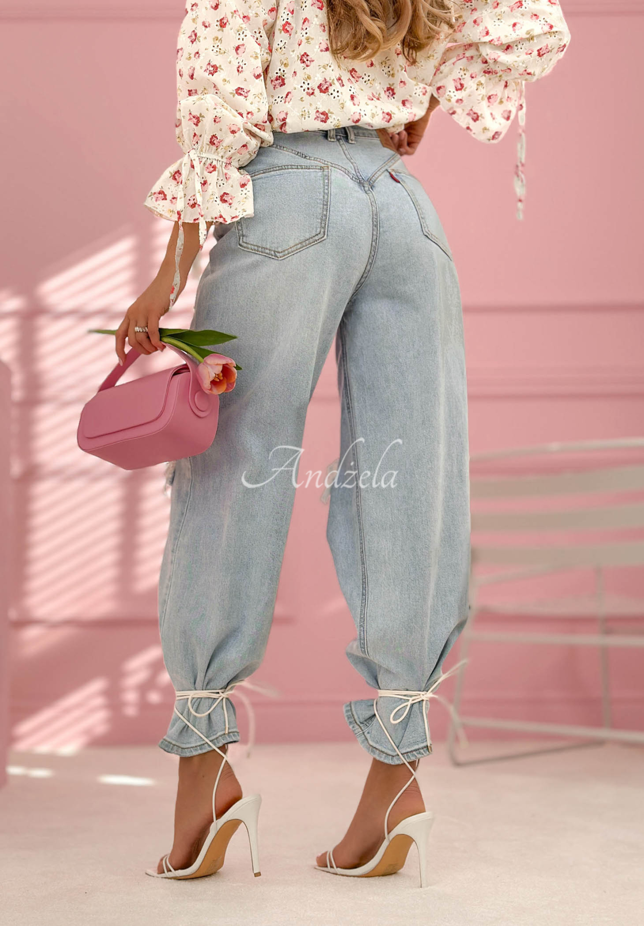 Nikki Blue Distressed Balloon Jeans