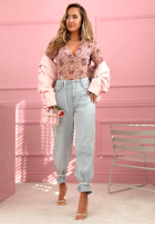 Kwiecista Bluse z siateczki Miravelle Rosa