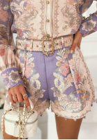 Krótki Jumpsuit Mit Muster Miss Delacey Beige-Himmelblau