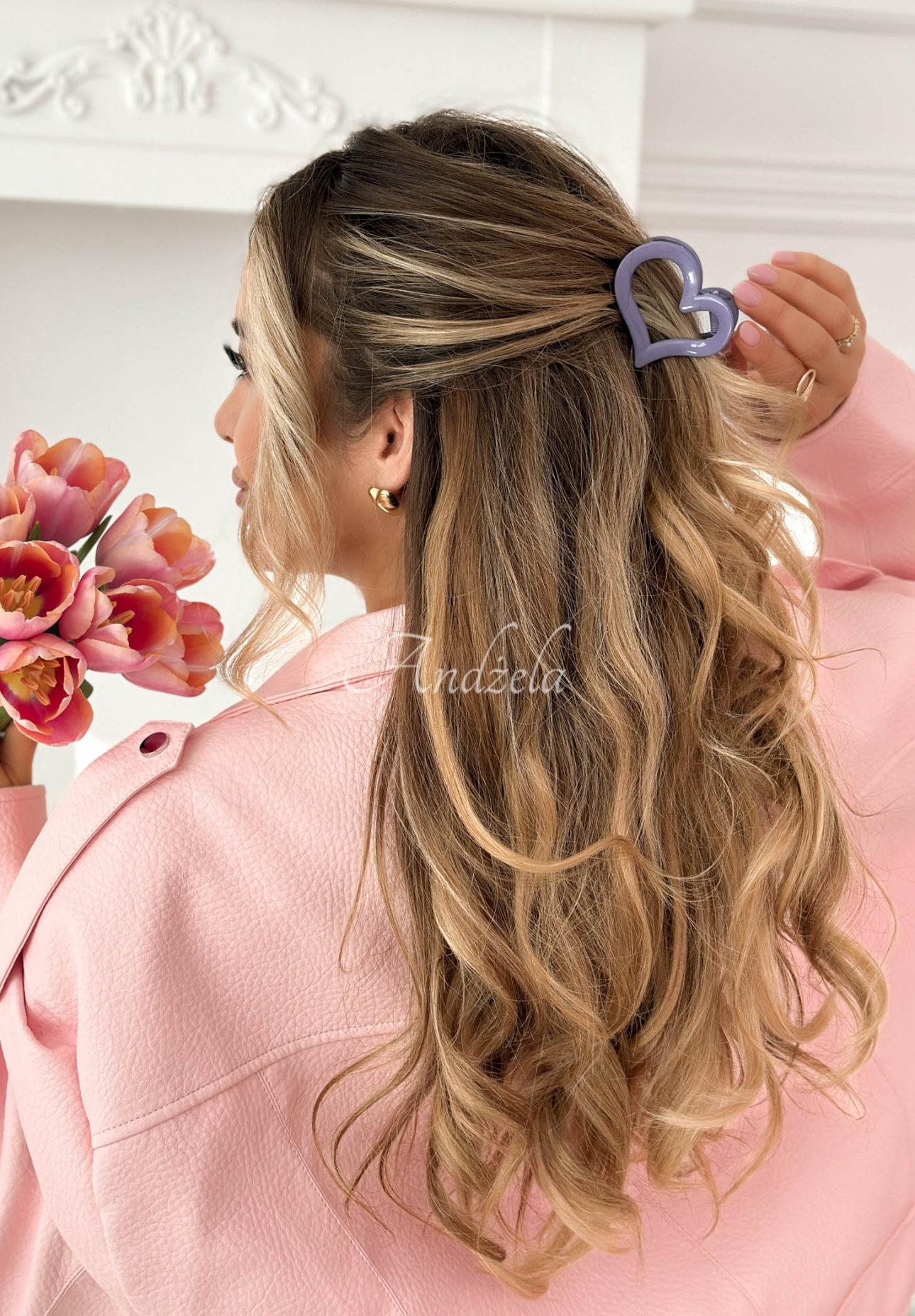 Haarspange Velvette Heart Violett