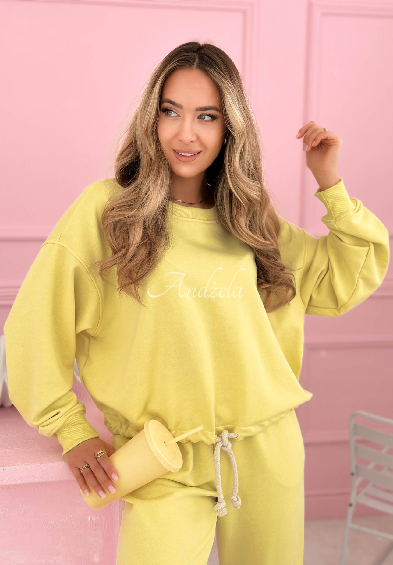 Denise Banana Cotton Sweatshirt and Pants Set