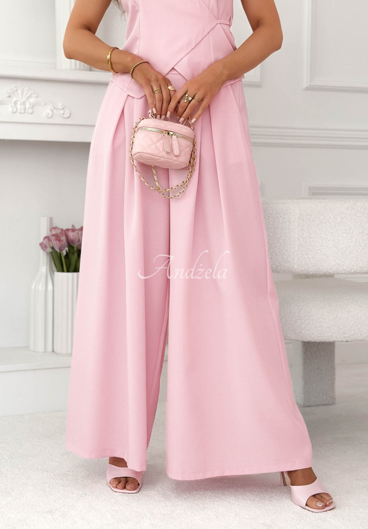 Elegante Hose wide leg Aracelli Puderrosa