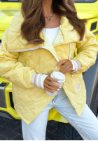 Pikowana Jacke z kołnierzem Where Are We Weiß