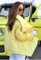 Pikowana Jacke z kołnierzem Where Are We Weiß