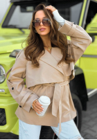 Krótki trencz z paskiem Nerissa Olivgrün