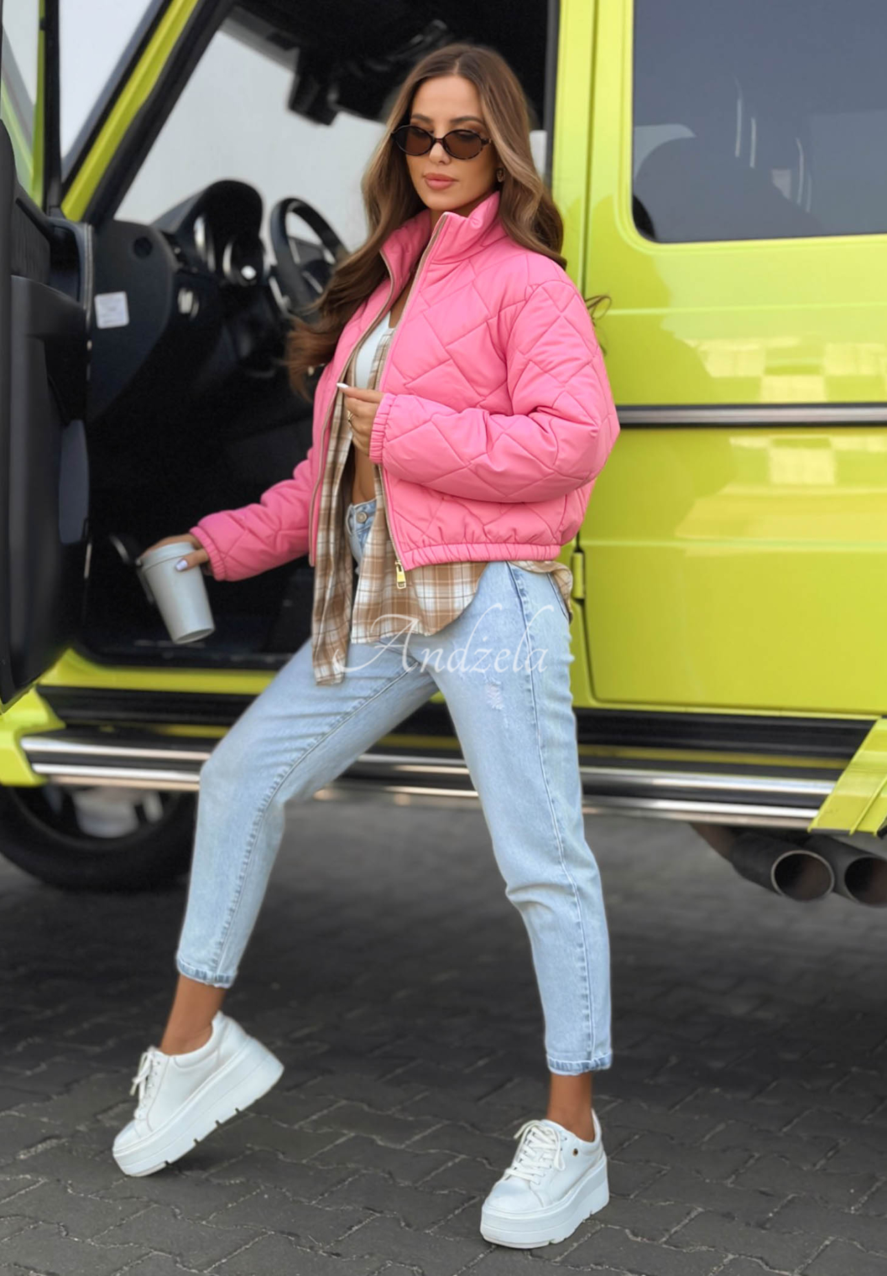 Mirella Short Quilted Jacket in Pink