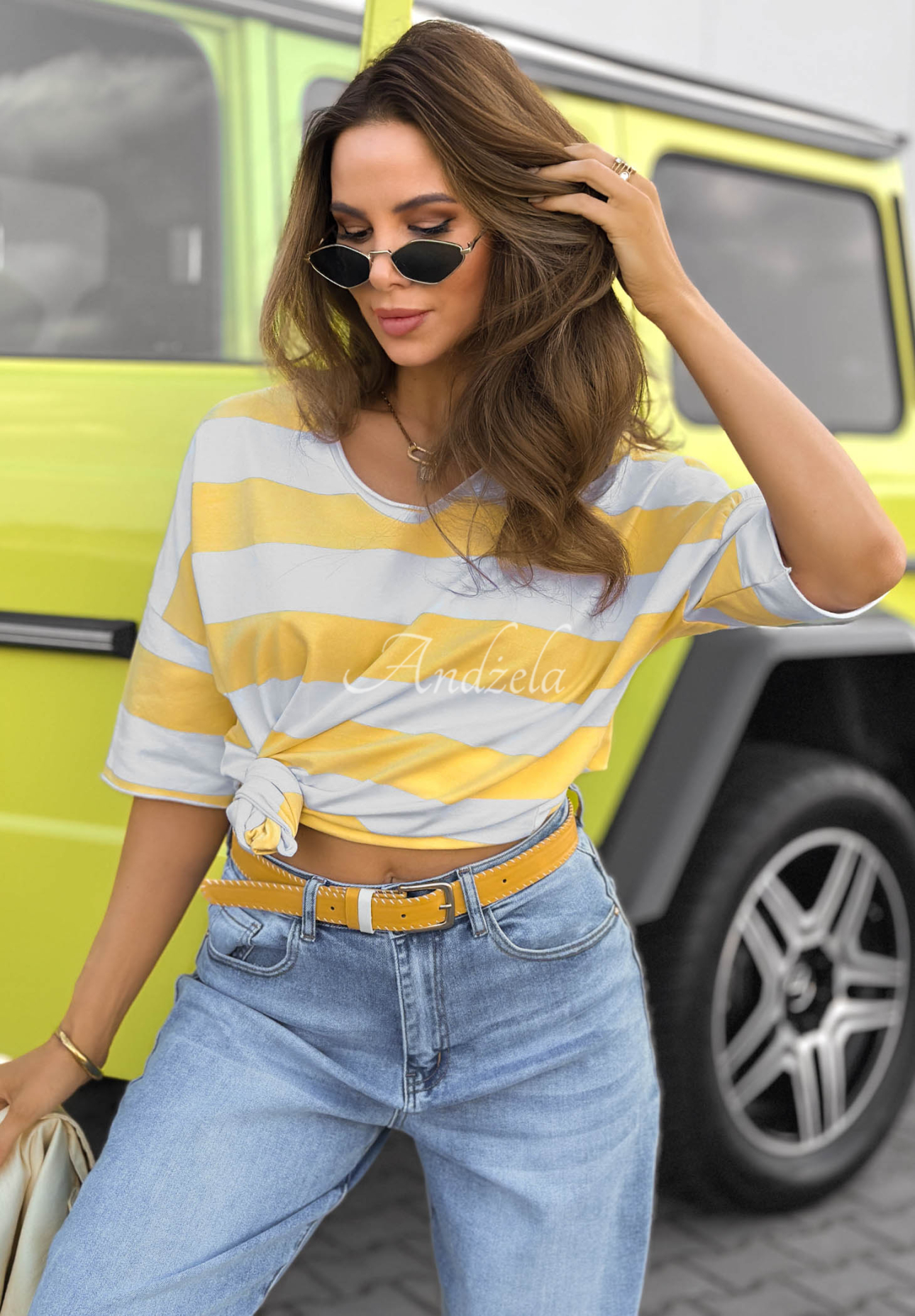 Jeanshose mom fit Tabitha Blau