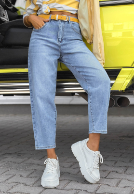 Jeanshose mom fit Tabitha Blau