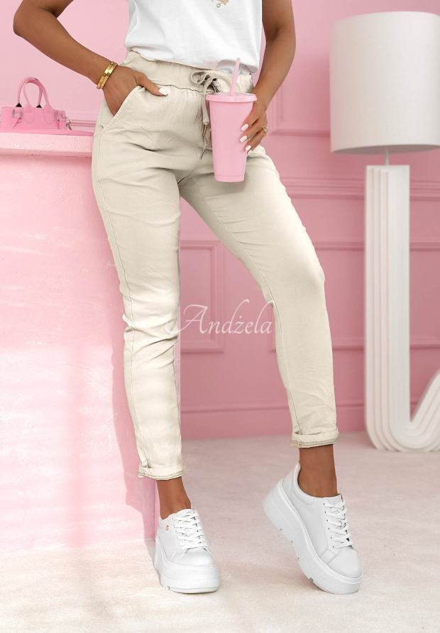 Stoffhose aus Viskose Archie Beige