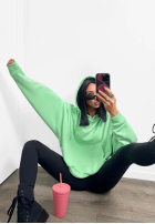 Sweatshirt oversize z kapturem i kangurka La Milla Francesca Himmelblau