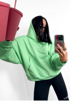 Bluza oversize z kapturem i kangurka La Milla Francesca błękitna