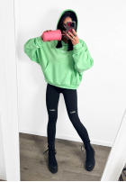 Bluza oversize z kapturem i kangurka La Milla Francesca błękitna