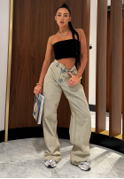 Spodnie jeansowe wide leg La Milla Kylie jasnoniebieskie