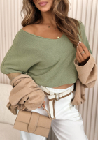 Leicht Pullover z dekoltem Summer Daydream Ecru