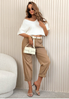 Leicht Pullover z dekoltem Summer Daydream Ecru