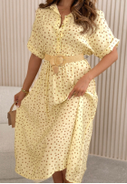 Muślinowa Kleid w Punkte Panna Cotta Gelb