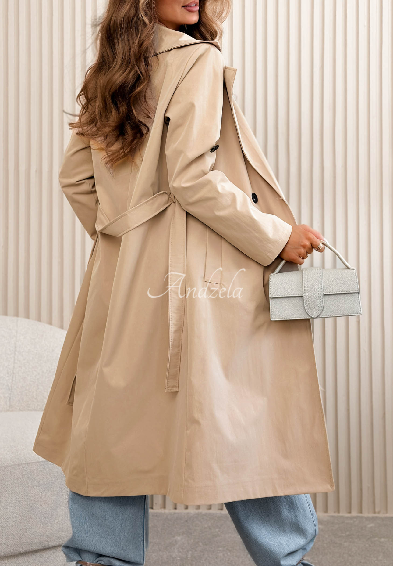 Langer Trenchcoat Miraldi Beige